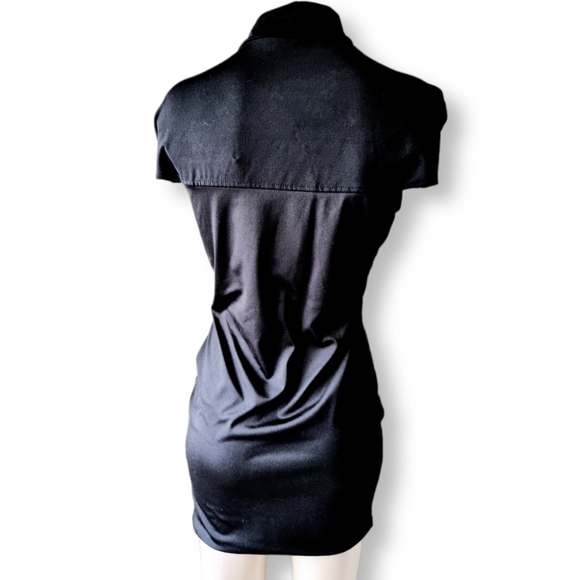 Black, high neck, choker neck + cut out short/mini dress fits AU 6 8 10 12 - Picture 5 of 7